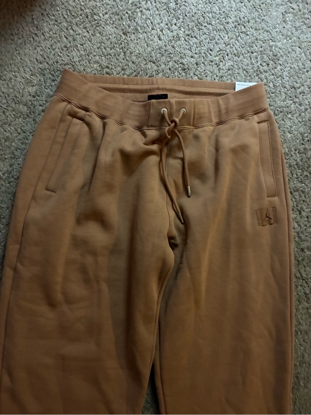 Jordan Tan Cotton Drawstring Joggers - Picture 3 of 6